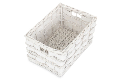 MEDIUM WHITE SCANDI STORAGE BASKET - UNLINED