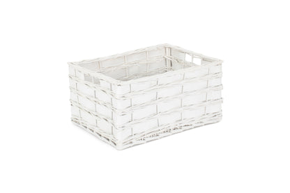 LARGE WHITE SCANDI STORAGE BASKET - UNLINED