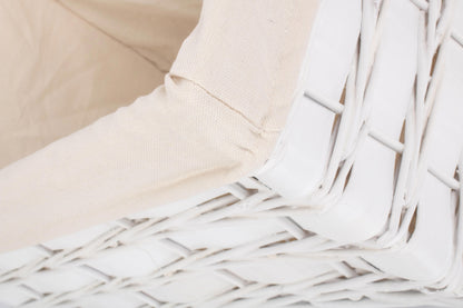 LARGE WHITE SCANDI STORAGE BASKET with WHITE LINING