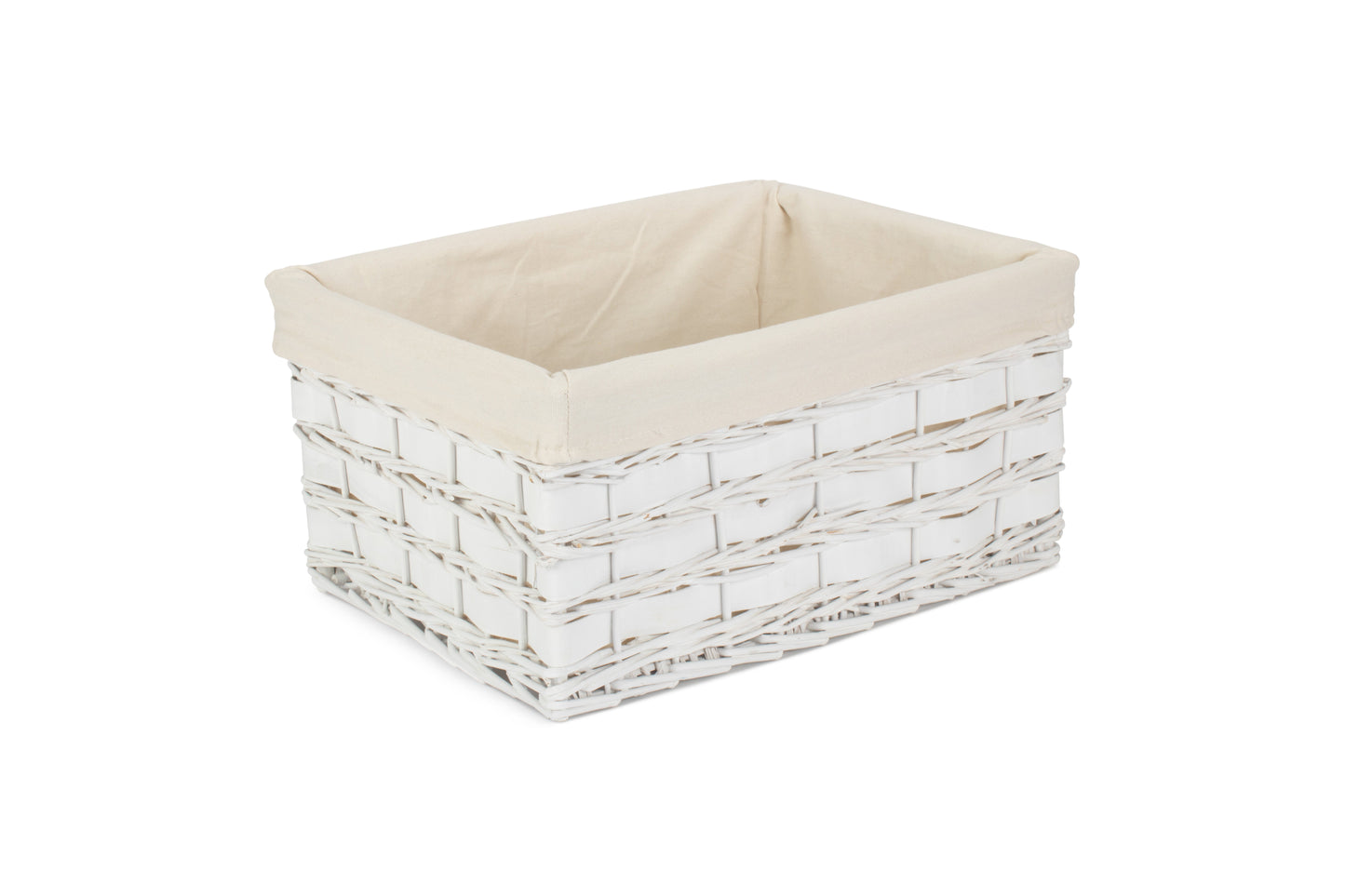 EXTRA LARGE WHITE SCANDI STORAGE BASKET with WHITE LINING