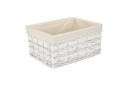 EXTRA LARGE WHITE SCANDI STORAGE BASKET with WHITE LINING