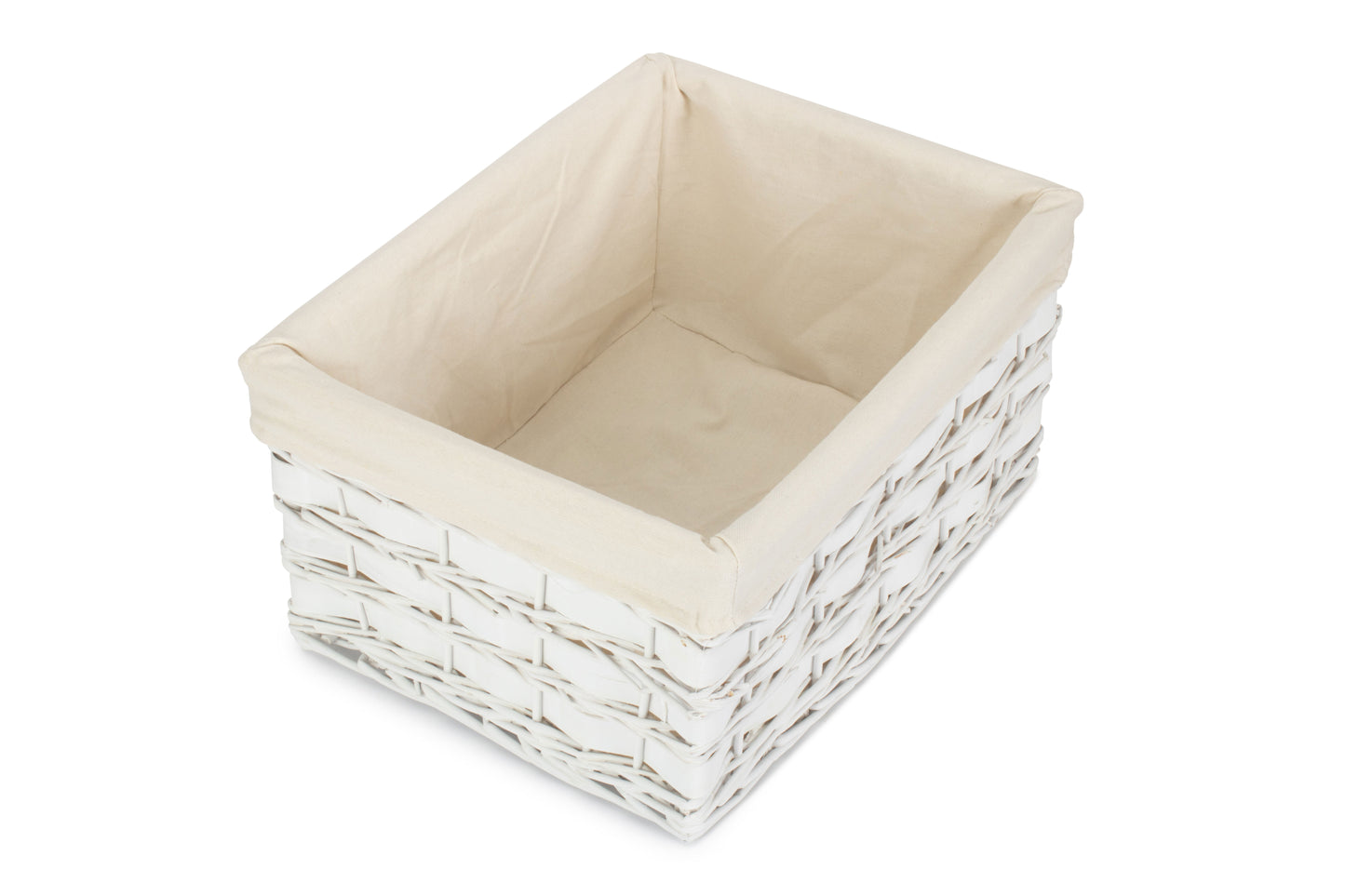 EXTRA LARGE WHITE SCANDI STORAGE BASKET with WHITE LINING