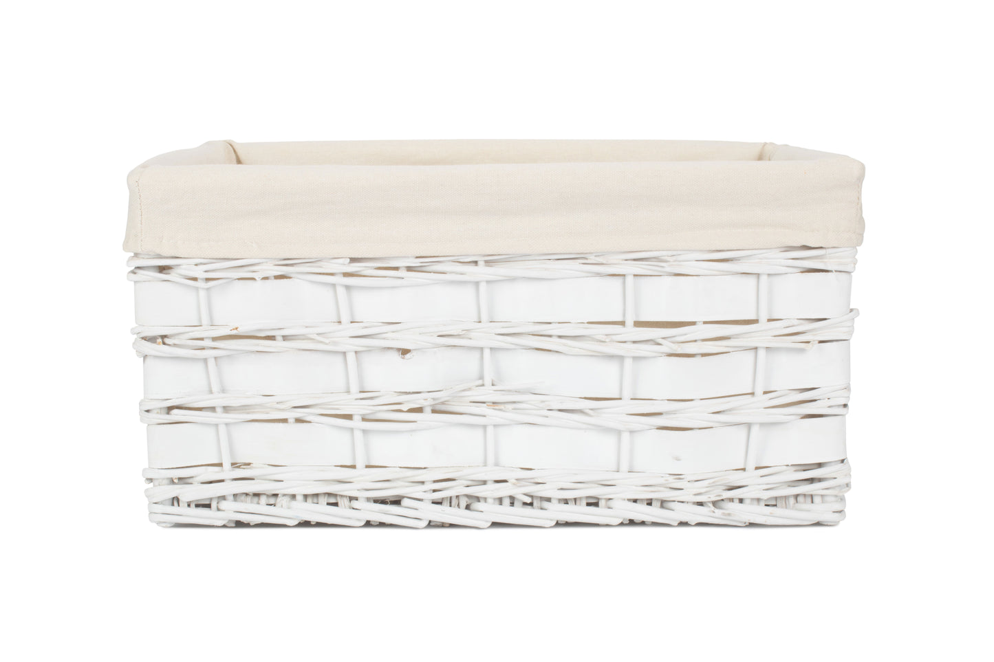 EXTRA LARGE WHITE SCANDI STORAGE BASKET with WHITE LINING