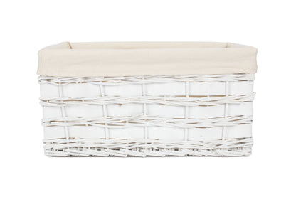 EXTRA LARGE WHITE SCANDI STORAGE BASKET with WHITE LINING