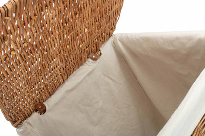 LIGHT STEAMED LARGE SQUARE LAUNDRY BASKET with WHITE LINING