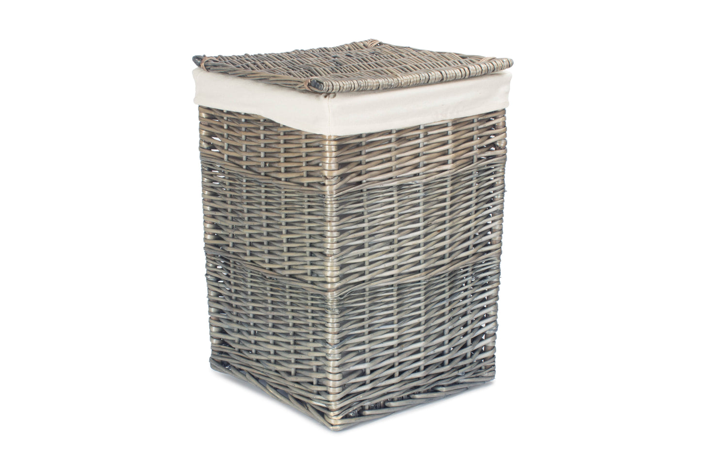 SMALL SQUARE LAUNDRY BASKET with WHITE LINING