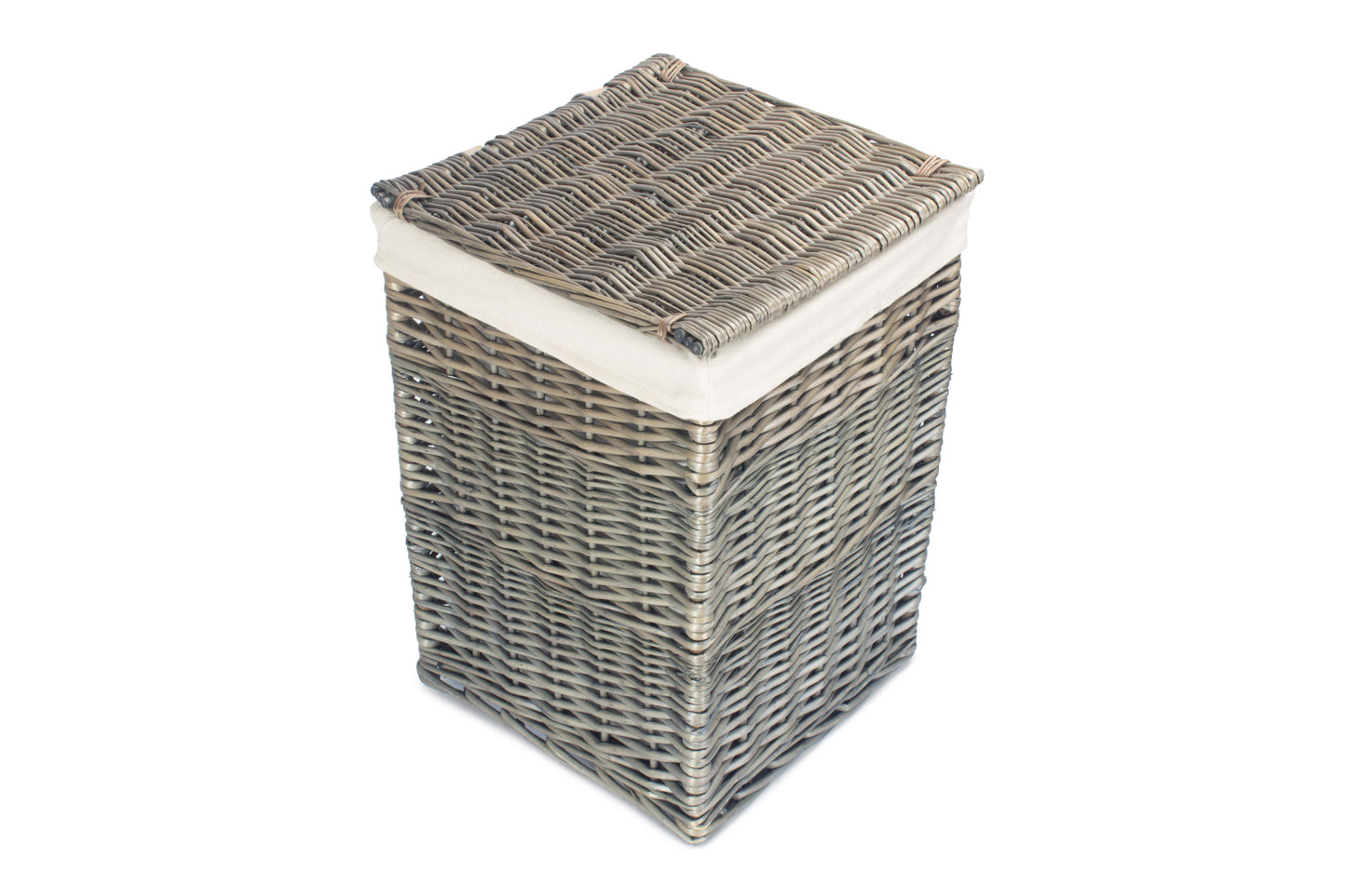 SMALL SQUARE LAUNDRY BASKET with WHITE LINING
