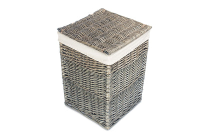 SMALL SQUARE LAUNDRY BASKET with WHITE LINING