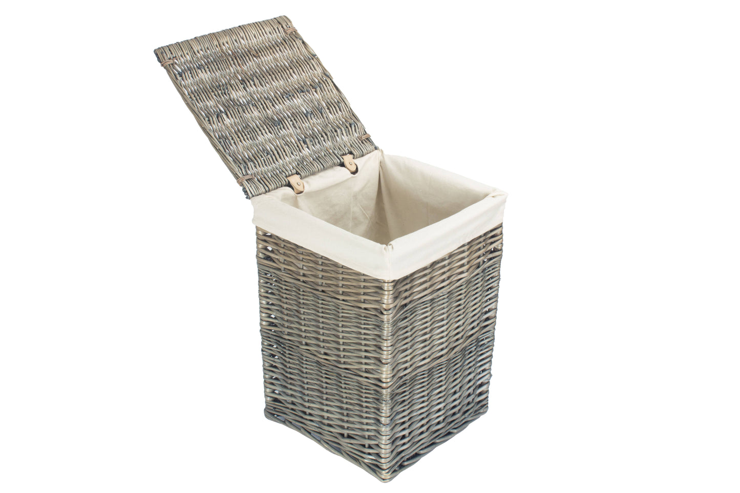 SMALL SQUARE LAUNDRY BASKET with WHITE LINING