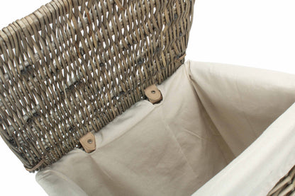 SMALL SQUARE LAUNDRY BASKET with WHITE LINING