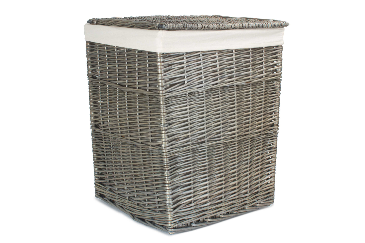 LARGE SQUARE LAUNDRY BASKET with WHITE LINING