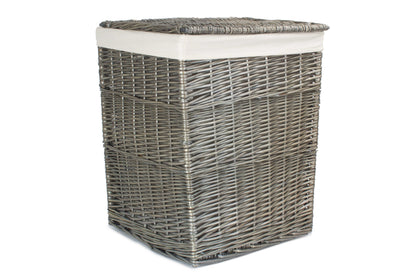 LARGE SQUARE LAUNDRY BASKET with WHITE LINING