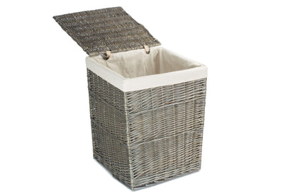 LARGE SQUARE LAUNDRY BASKET with WHITE LINING