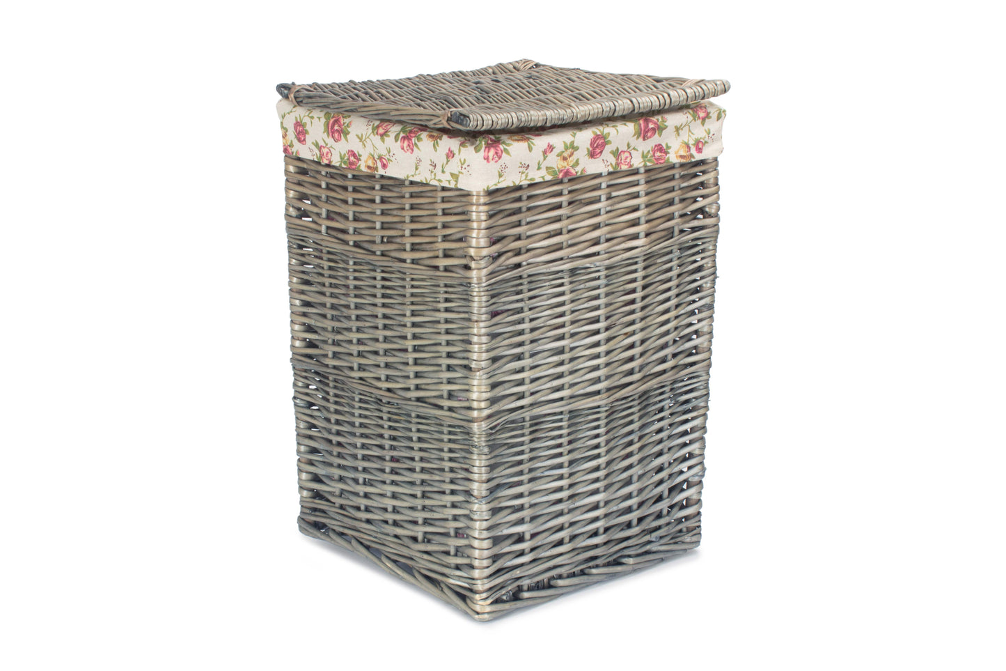 SMALL SQUARE LAUNDRY BASKET with GARDEN ROSE LINING