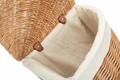 SMALL LIGHT STEAMED CORNER LINEN BASKET with WHITE LINING