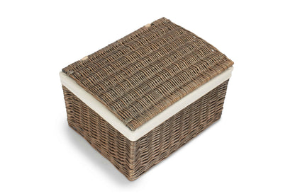 EXTRA LARGE ANTIQUE WASH STORAGE HAMPER with WHITE LINING