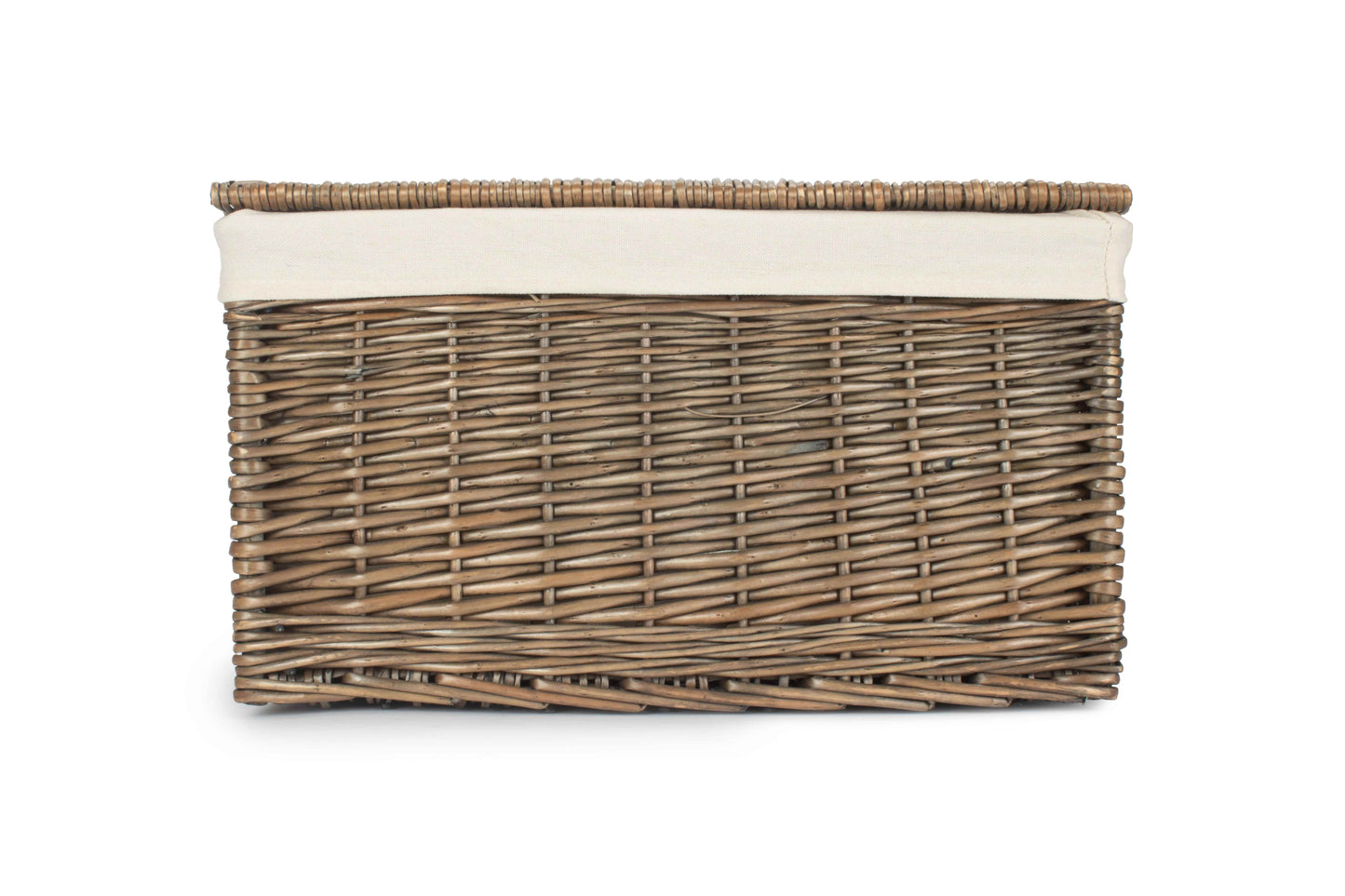 EXTRA LARGE ANTIQUE WASH STORAGE HAMPER with WHITE LINING