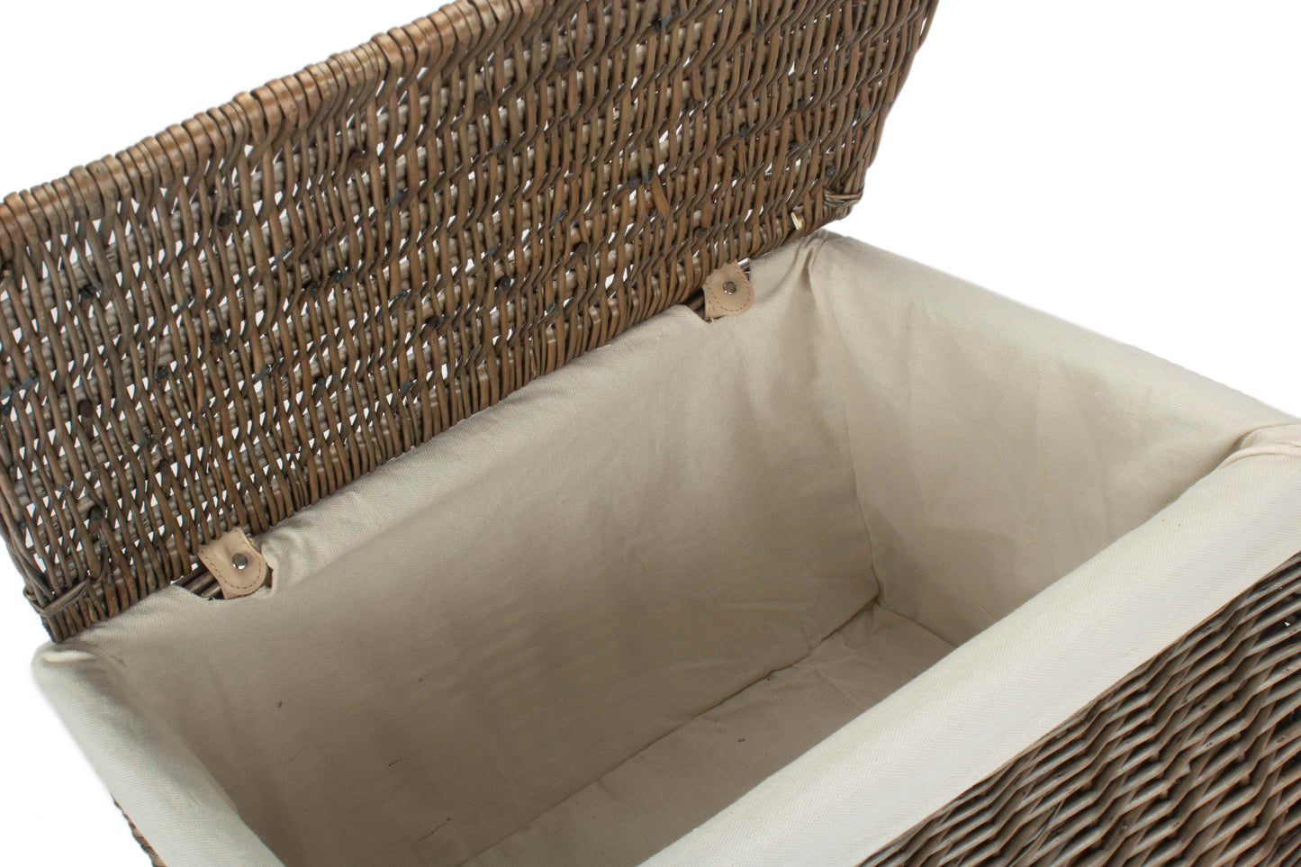 EXTRA LARGE ANTIQUE WASH STORAGE HAMPER with WHITE LINING
