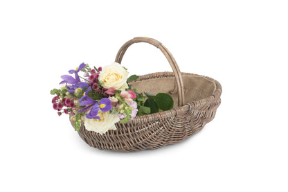 LARGE SHALLOW ANTIQUE WASH LINED TRUG