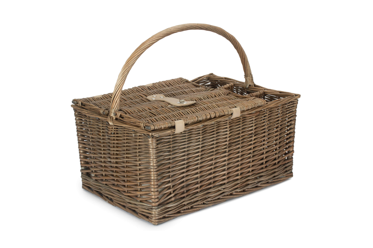 ANTIQUE WASH LIDDED 4 PERSON HAMPER