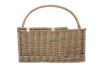 ANTIQUE WASH LIDDED 4 PERSON HAMPER