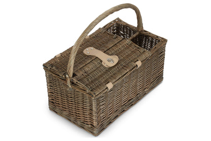 ANTIQUE WASH LIDDED 2 PERSON HAMPER