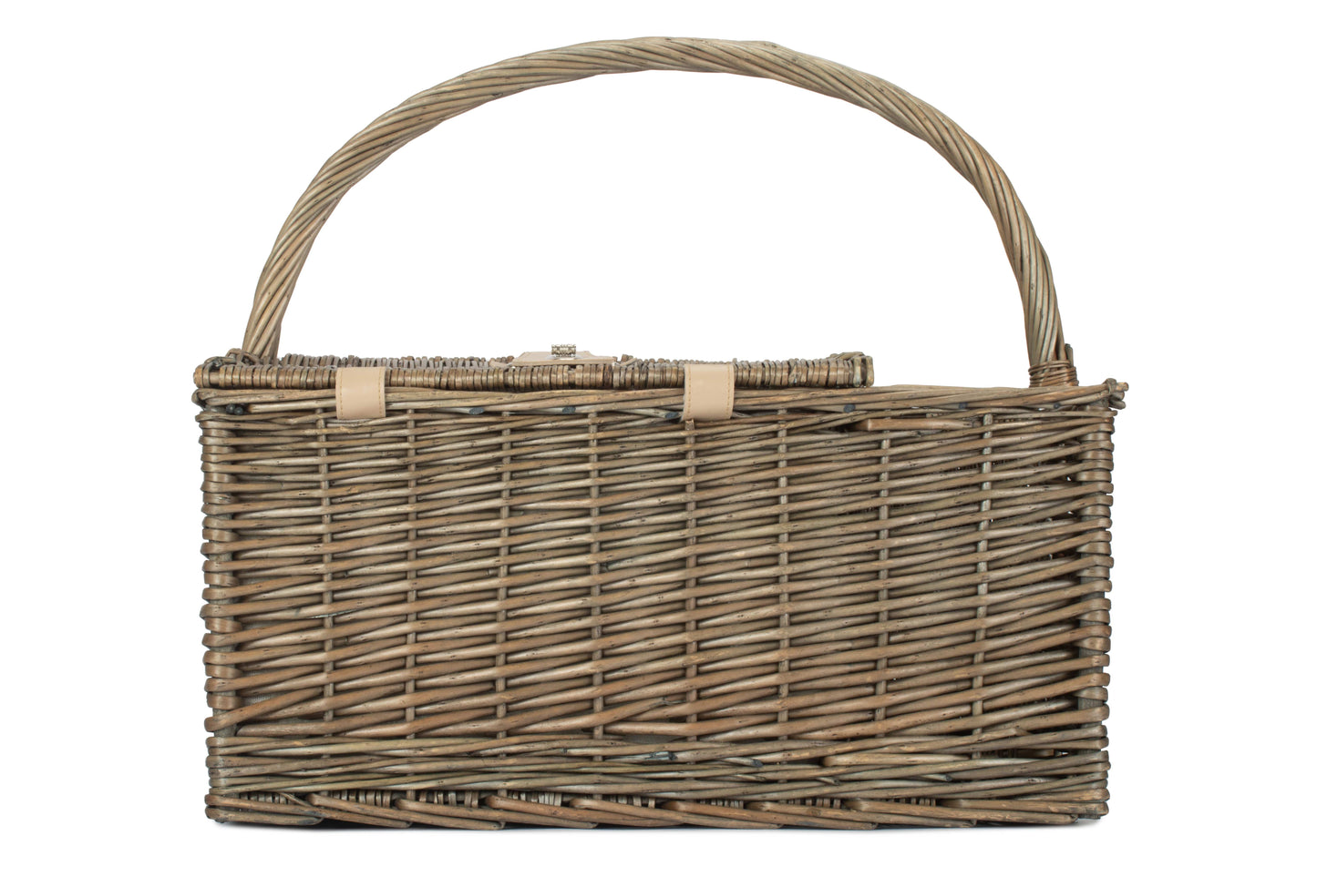 ANTIQUE WASH LIDDED 2 PERSON HAMPER