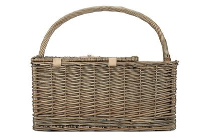 ANTIQUE WASH LIDDED 2 PERSON HAMPER