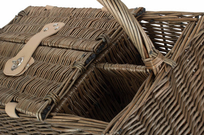 ANTIQUE WASH LIDDED 2 PERSON HAMPER