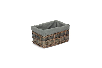 SMALL GREY SCANDI STORAGE BASKET with GREY SAGE LINING
