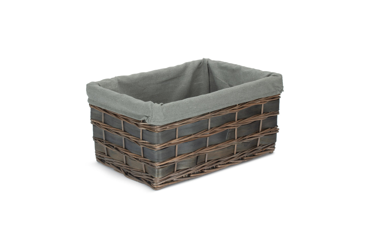 LARGE GREY SCANDI STORAGE BASKET with GREY SAGE LINING