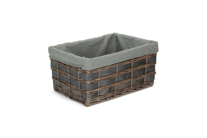 LARGE GREY SCANDI STORAGE BASKET with GREY SAGE LINING