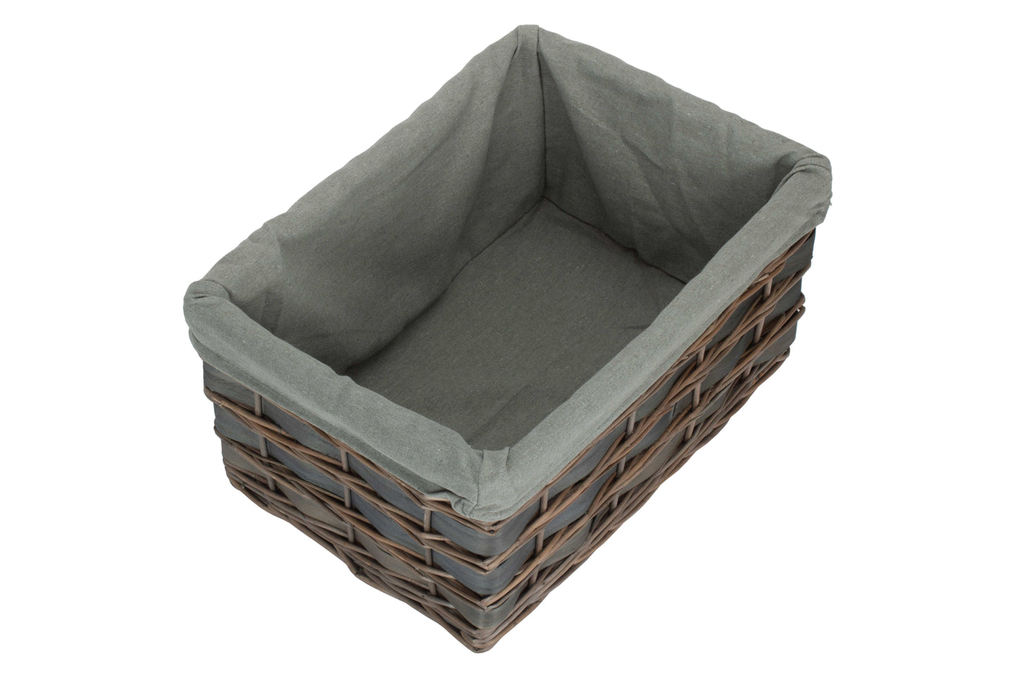 LARGE GREY SCANDI STORAGE BASKET with GREY SAGE LINING