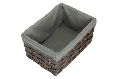 LARGE GREY SCANDI STORAGE BASKET with GREY SAGE LINING