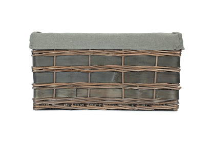 LARGE GREY SCANDI STORAGE BASKET with GREY SAGE LINING