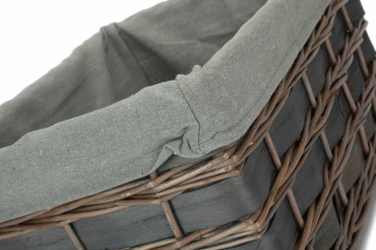 LARGE GREY SCANDI STORAGE BASKET with GREY SAGE LINING