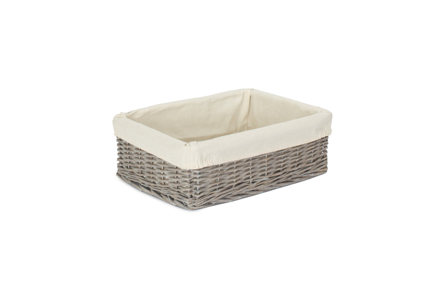 LARGE GREY WASH FINISH TRAY with LINING