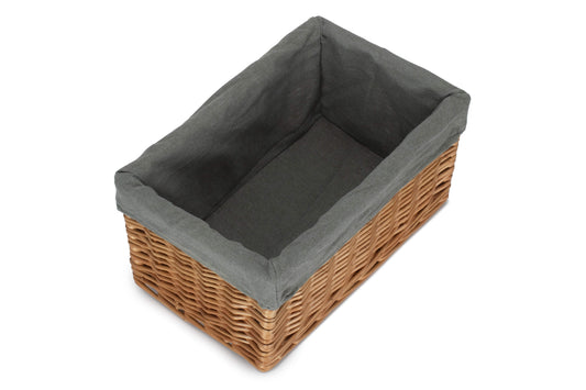 MEDIUM DOUBLE STEAMED STORAGE BASKET with GREY SAGE LINING