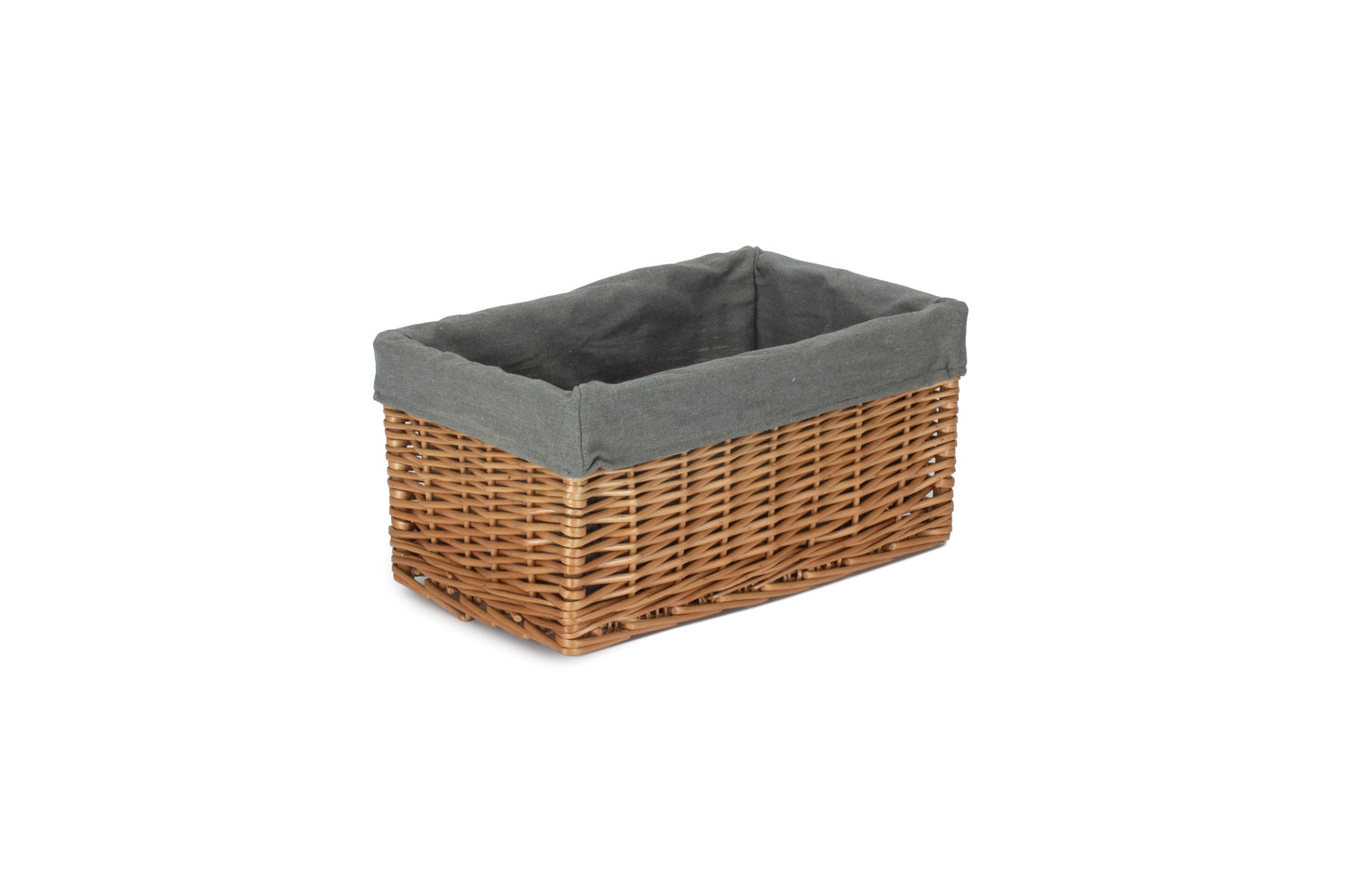 MEDIUM DOUBLE STEAMED STORAGE BASKET with GREY SAGE LINING