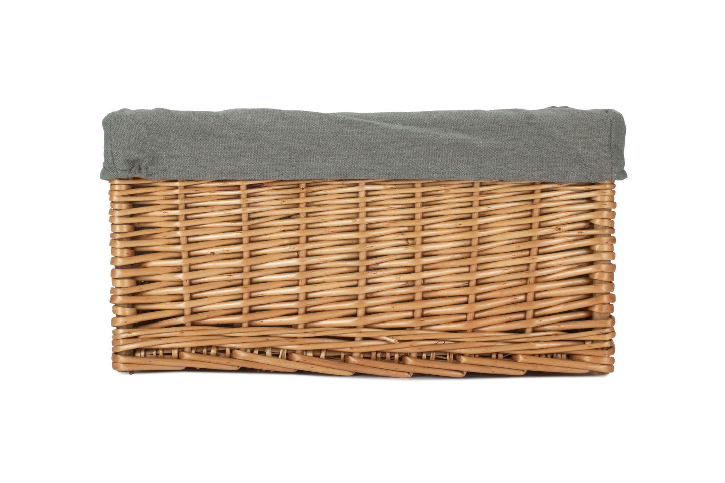MEDIUM DOUBLE STEAMED STORAGE BASKET with GREY SAGE LINING