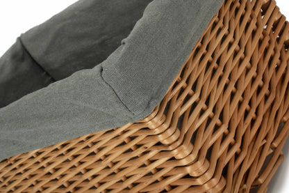 MEDIUM DOUBLE STEAMED STORAGE BASKET with GREY SAGE LINING