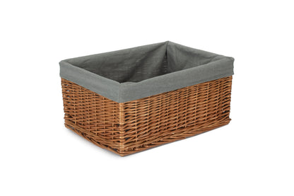 EXTRA LARGE DOUBLE STEAMED STORAGE BASKET with GREY SAGE LINING