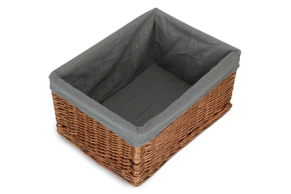 EXTRA LARGE DOUBLE STEAMED STORAGE BASKET with GREY SAGE LINING