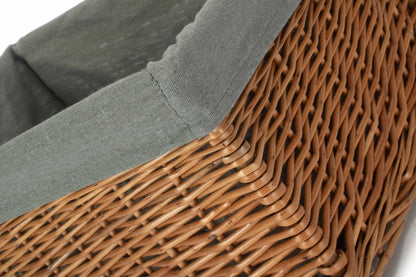 EXTRA LARGE DOUBLE STEAMED STORAGE BASKET with GREY SAGE LINING