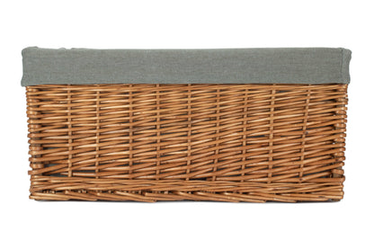 EXTRA LARGE DOUBLE STEAMED STORAGE BASKET with GREY SAGE LINING