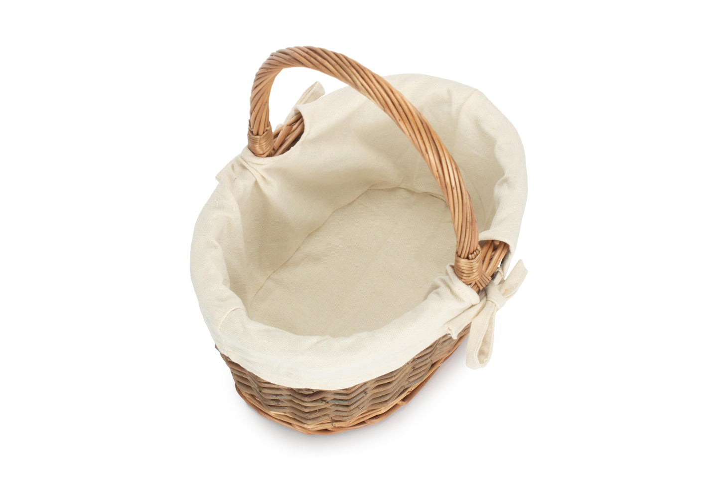 SIZE 1 OVAL UNPLEELED WILLOW SHOPPER with WHITE LINING