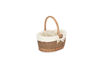 SIZE 1 OVAL UNPLEELED WILLOW SHOPPER with WHITE LINING