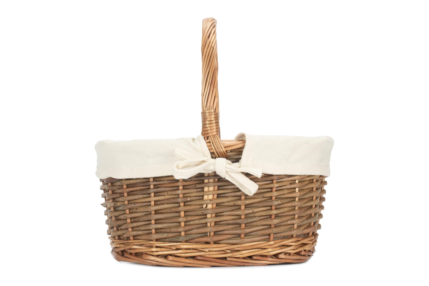 SIZE 1 OVAL UNPLEELED WILLOW SHOPPER with WHITE LINING