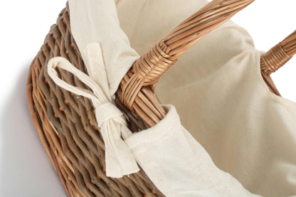 SIZE 1 OVAL UNPLEELED WILLOW SHOPPER with WHITE LINING