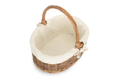 SIZE 2 OVAL UNPEELED WILLOW SHOPPER with WHITE LINING